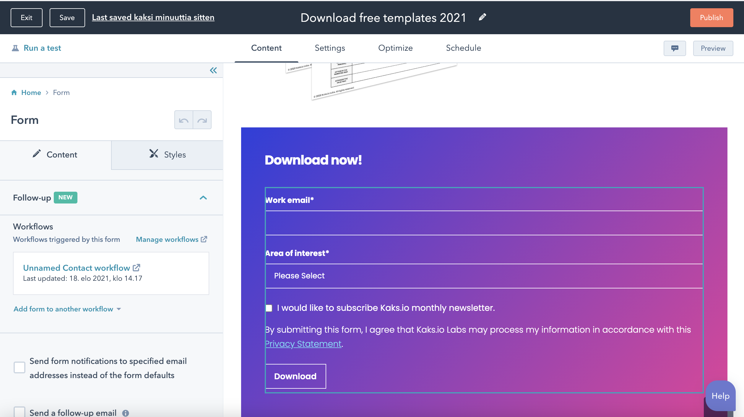 Attach workflows from the form module 