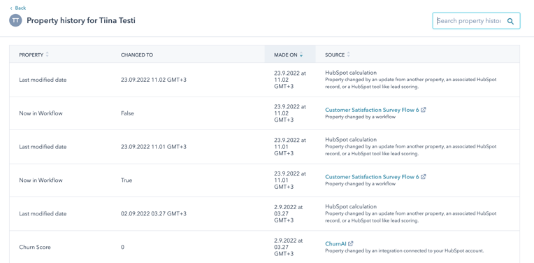 Improved Property History for Data Sync Changes