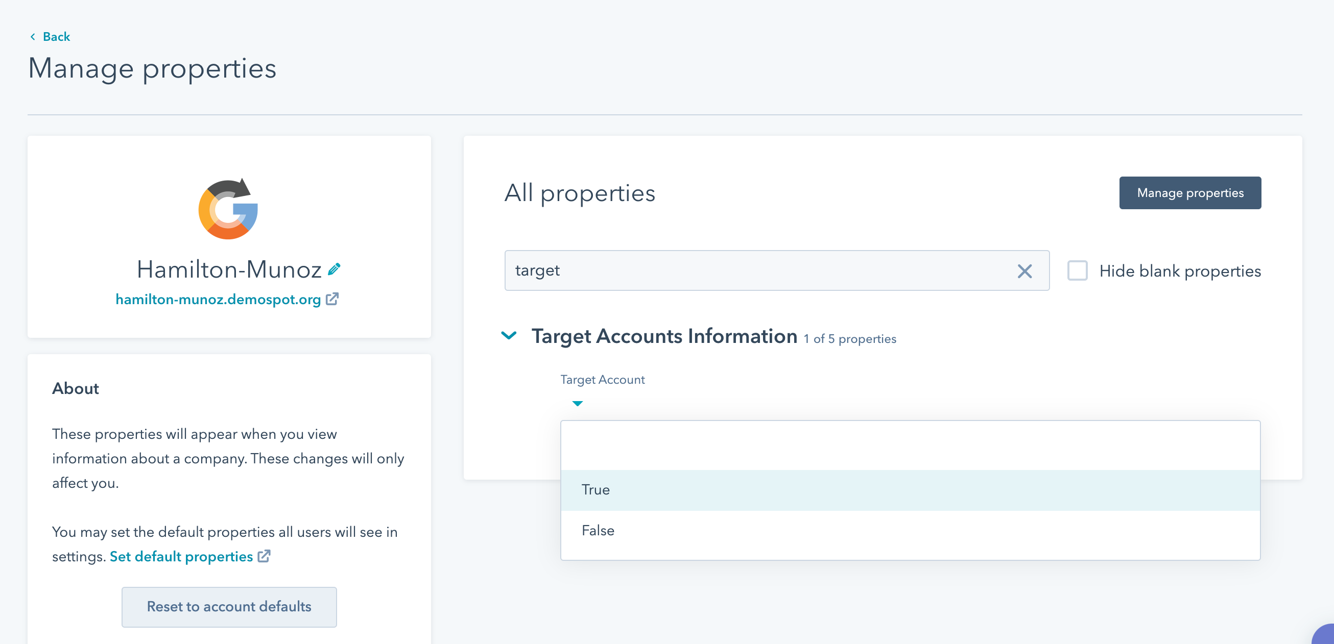 Set a target account at HubSpot ABM toolset