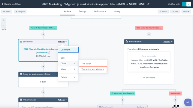 workflow actions