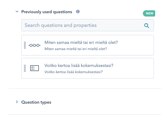 Kysymyspankki räätälöidyille palautekyselyille