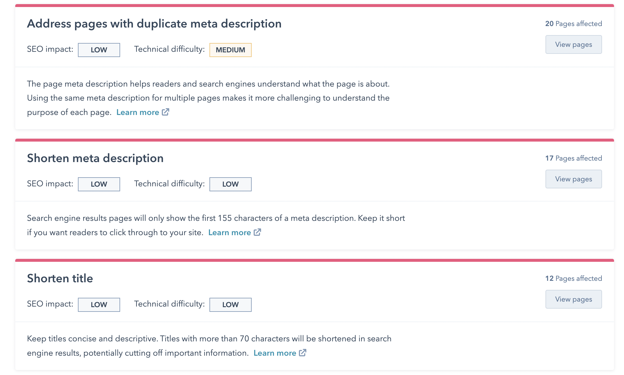 SEO-optimoinnin metadata-suositukset