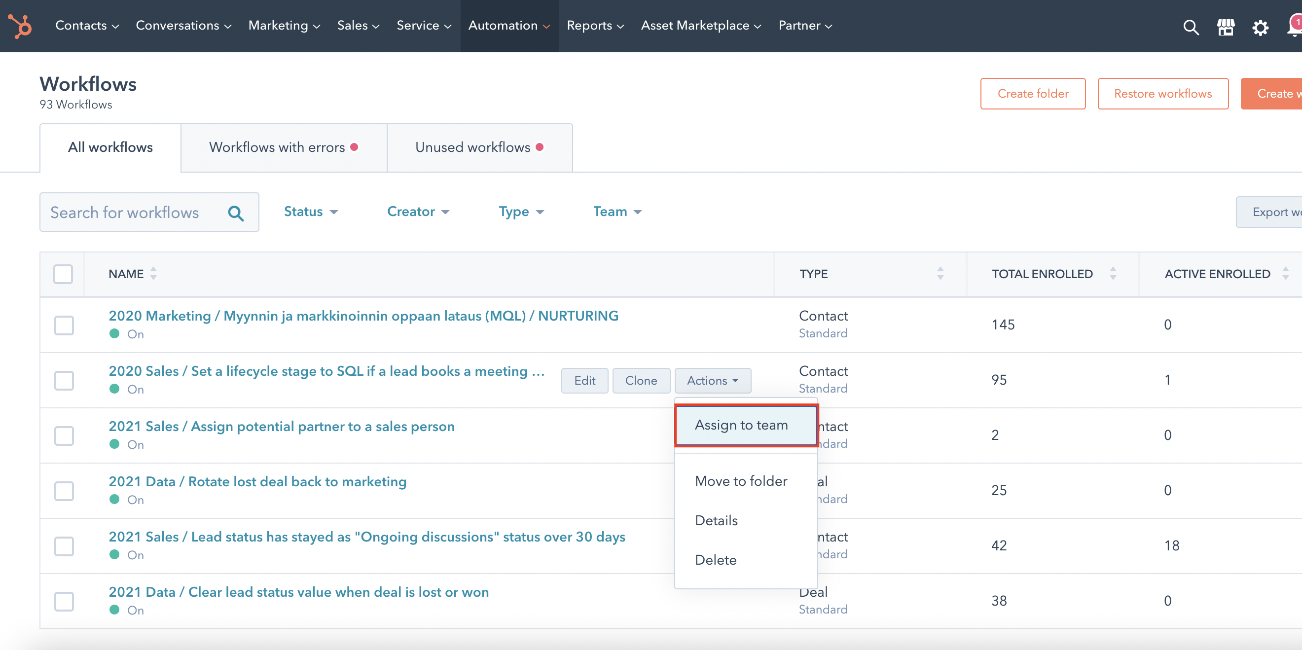 Partitioning for workflows