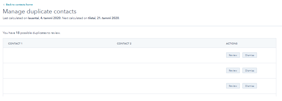manage duplicates